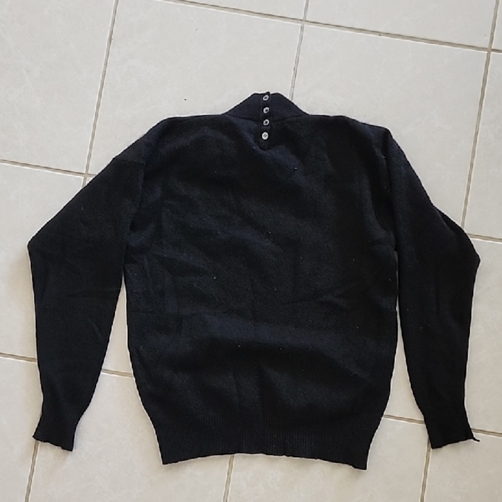 Cashmire Turtleneck Button Nieman Marcus LARGE Sweater SO SOFT
